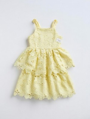 kensie girl Yellow Floral Fit & Flare Lace Girls Dress with Bow Detail Size  10 | eBay