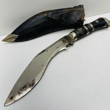 Vintage Traditional Indian Gurkha Kukri Knife in Leather Sheath 6" Blade