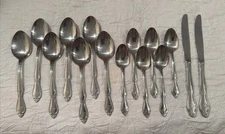 Rogers KENWOOD Korea 15 Piece Stainless Flatware Lot Monogrammed