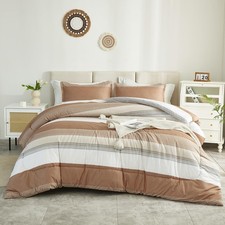 Litanika Beige California King Comforter Set, 3 Pieces Cal King Lightweight T...
