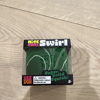 Nee Doh Nice Cube Swirl Super Solid Squish Tactile Squeeze (Green) Age 3-7