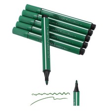 Colored Markers, Deep Green 6 Pack Washable Coloring Markers Water Color Pens
