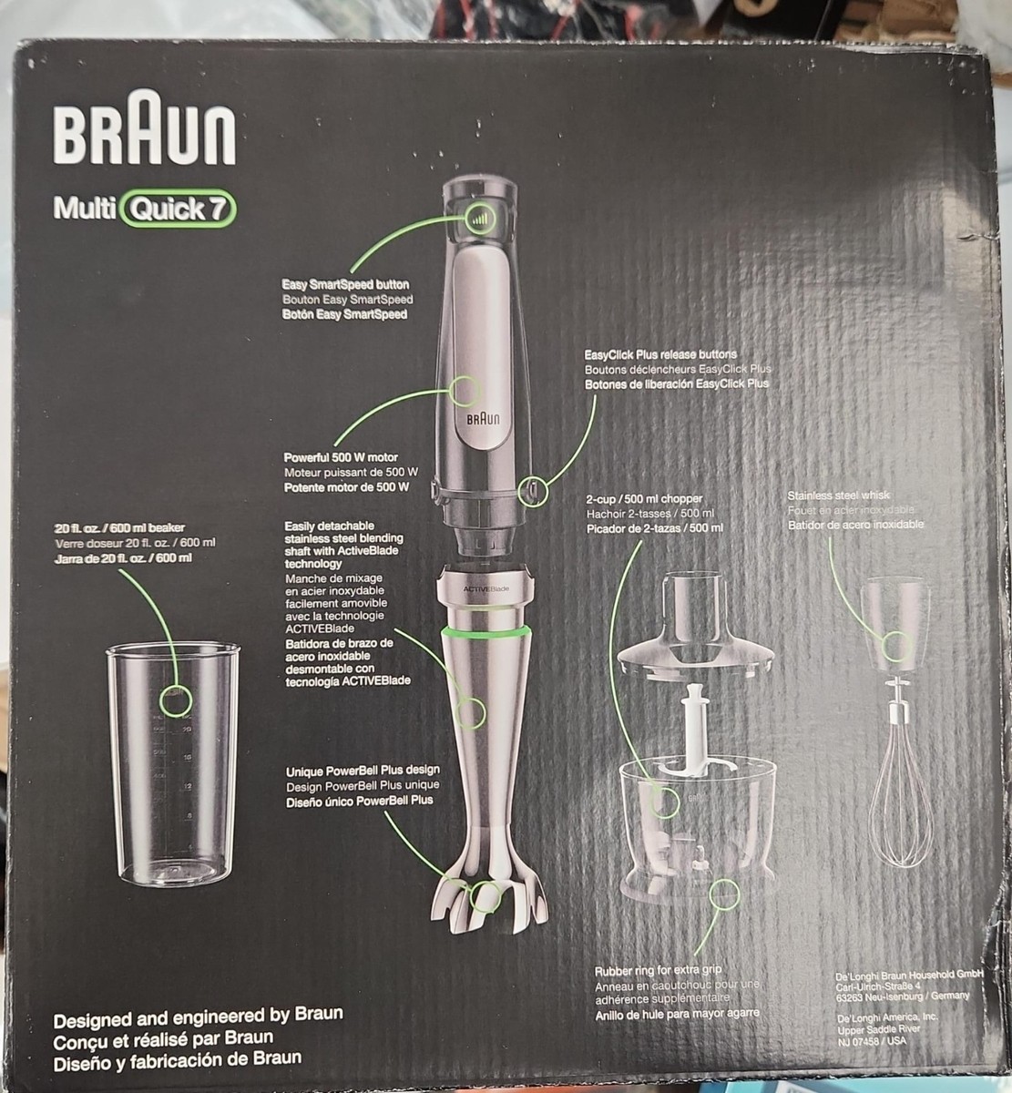 New Braun MultiQuick 7 Immersion Blender 3-in-1 Powerful Handheld