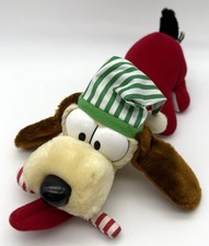 Vintage Dakin Garfield Christmas Odie Dog in Red Pajamas  Candy Cane 14  Plush