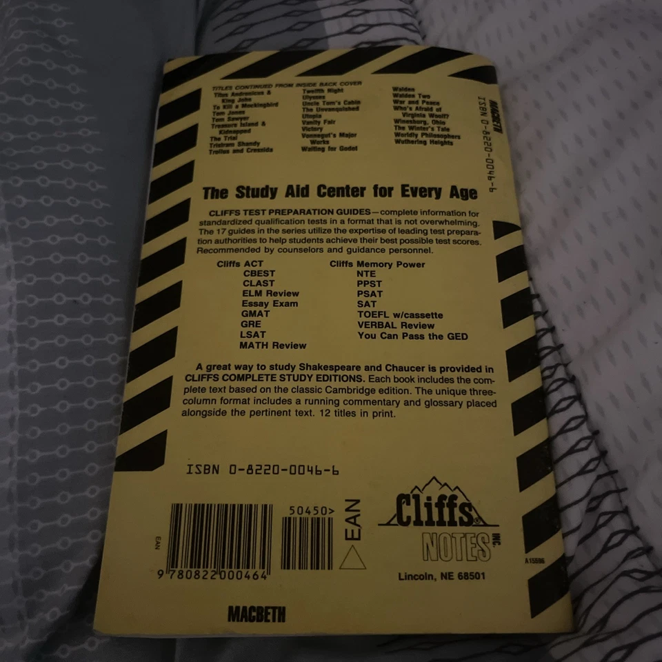 Macbeth by Cliffs Notes Staff (1960, Trade Paperback) - Image 2 of 3