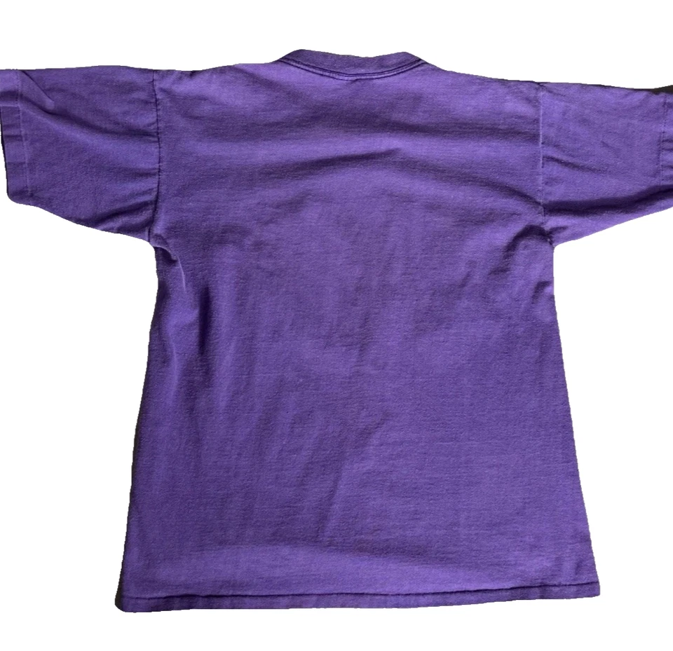 VTG 90s Palm Beach Florida T Shirt Sz M Embroidered Purple Palm Tree Tee - Image 3 of 4