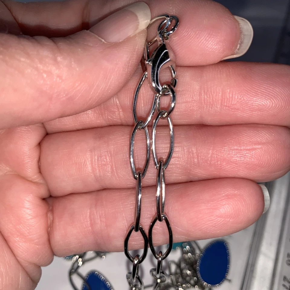 Dijes colgantes de plata y tréboles de 4 hojas esmalte de doble cara-azul verde turquesa Foto 4 de 4