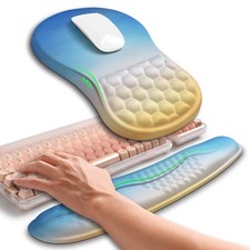 2in1 Keyboard Wrist Rest Ergonomic Mouse Pad Support Memory Foam Sunrise