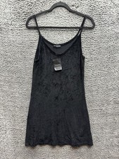 NWT Gazebo Velvet Spaghetti Strap Mini Slip Dress Black Womens Size 1