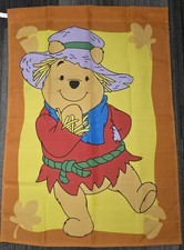 Vintage Disney Winnie The Pooh Scarecrow Fall Autumn Thanksgiving Yard Flag 1999