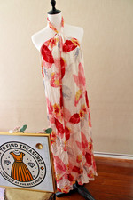 LB23) BNWT PLUS SIZE 18 KATIES CREAM ROSE MAXI HALTER DRESS MULTI PRINT RRP$99