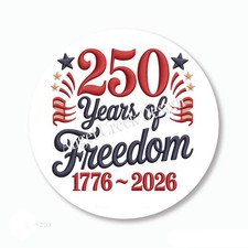 1776-2026 250 YEARS OF FREEDOM SCRAPBOOK STICKERS FAVORS ENVELOPE SEALS LABELS