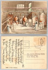 Tarjeta postal Grasse France Perfumery Visit 1955 Barré & Doyez París