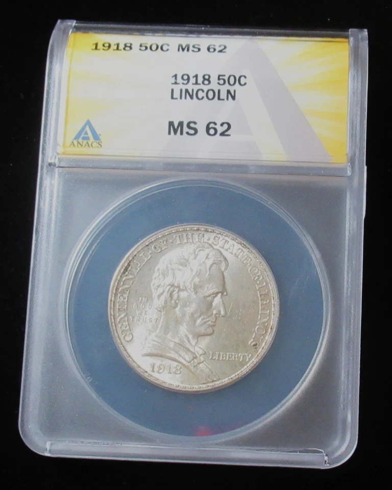 1918 50C Lincoln MS62 ANACS Mintage 100,058 - Image 3 of 4