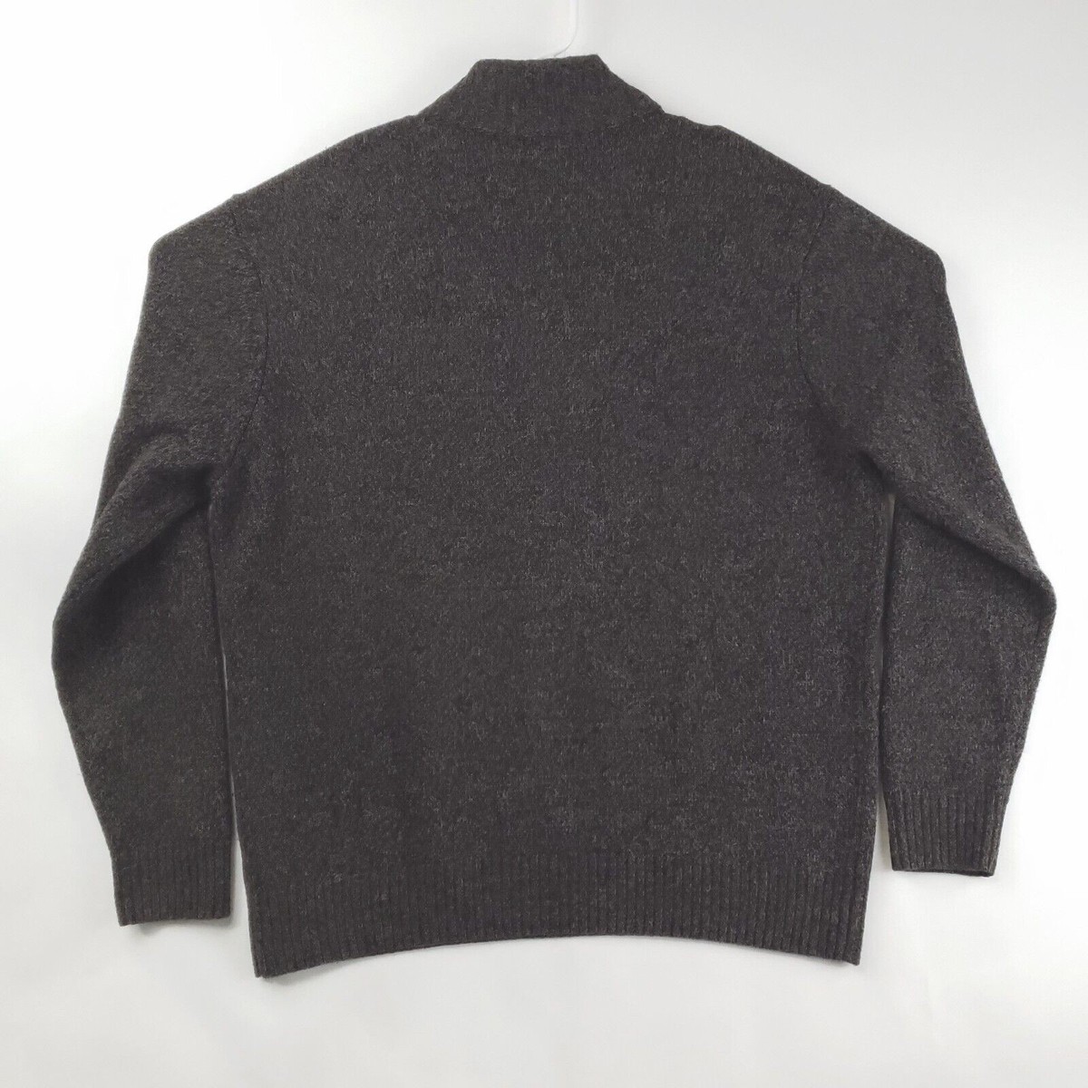Enzo Mantovani Sweater Mens Large Black 100% Wool Long Sleeve Mock