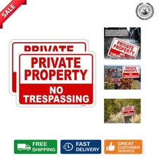 Custom 10x14 Inch Aluminum Private Property Signs – 2-Pack for Home & Business
