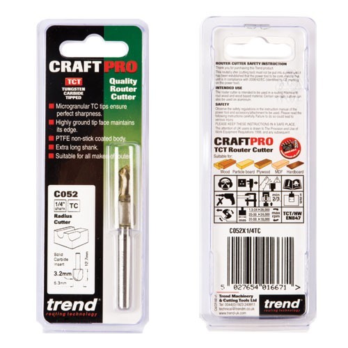 Trend Radius 3.2mm radius x 6.3mm diameter C052X1/4TC FREE FIRST CLASS DELIVERY