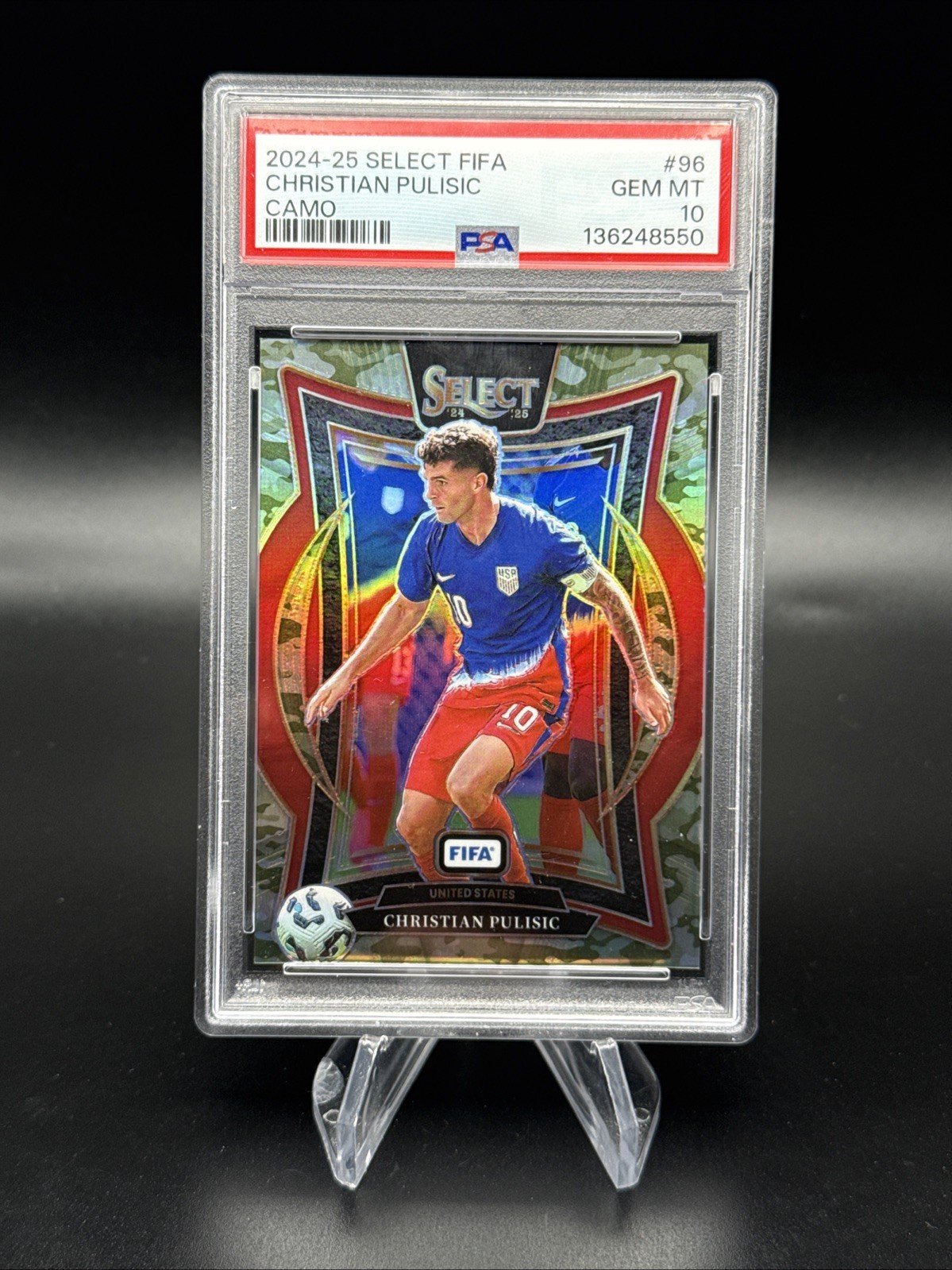 2024-25 Panini Select Fifa - Terrace Christian Pulisic #96 Camo Prizm /135