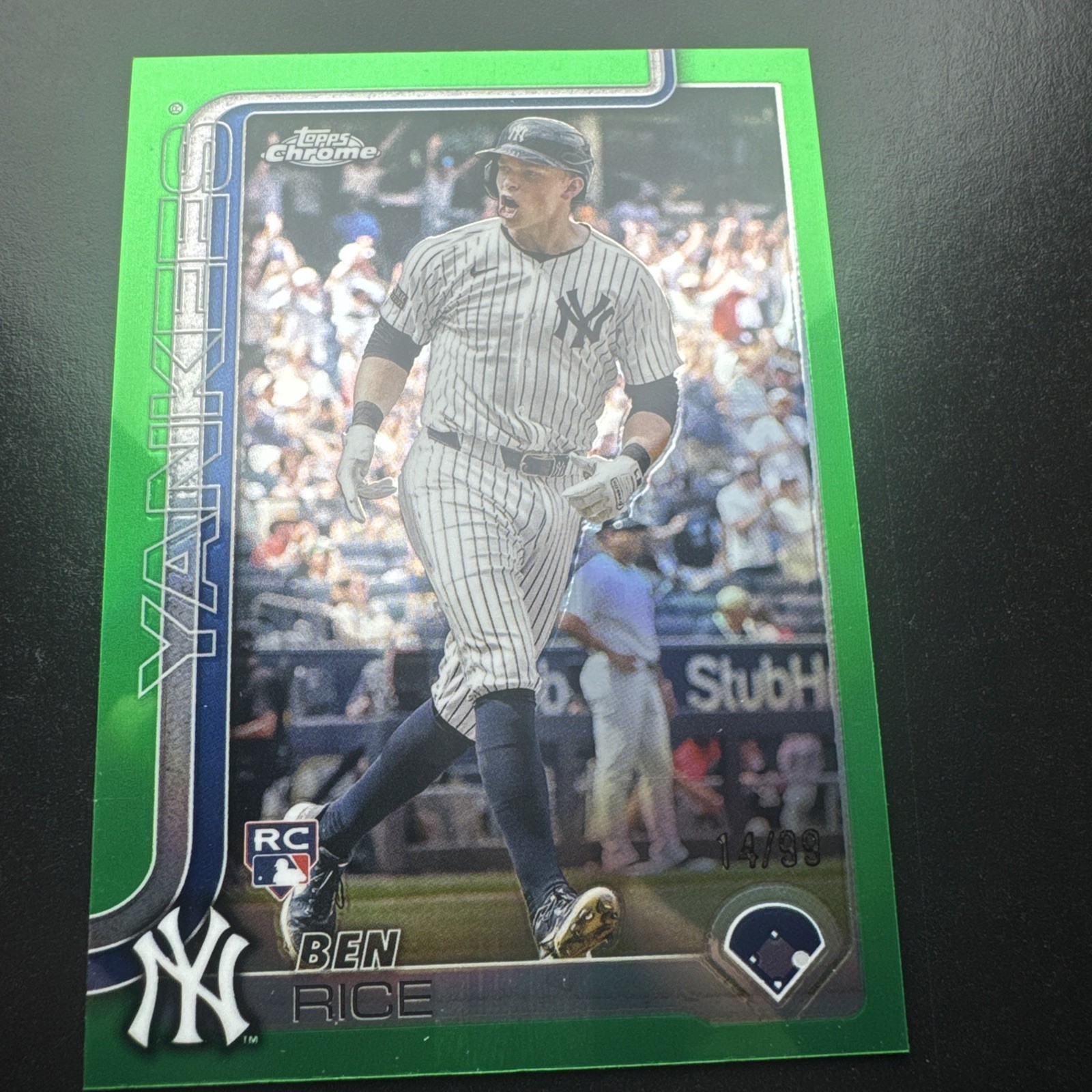 2025 Topps Chrome - Ben Rice #139 Green Wave Refractor /99 (RC)