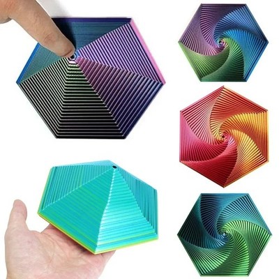 3D Printed Fractal Fidget Hexagon 7cm Portable Playing Sensory Anti-stress Toy