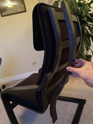 IKEA Poang Chair Replacement Part Left Curved Back Support Black Screw 