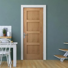 B-Grade Oak Internal Unfinished Shaker 4 Panel Door