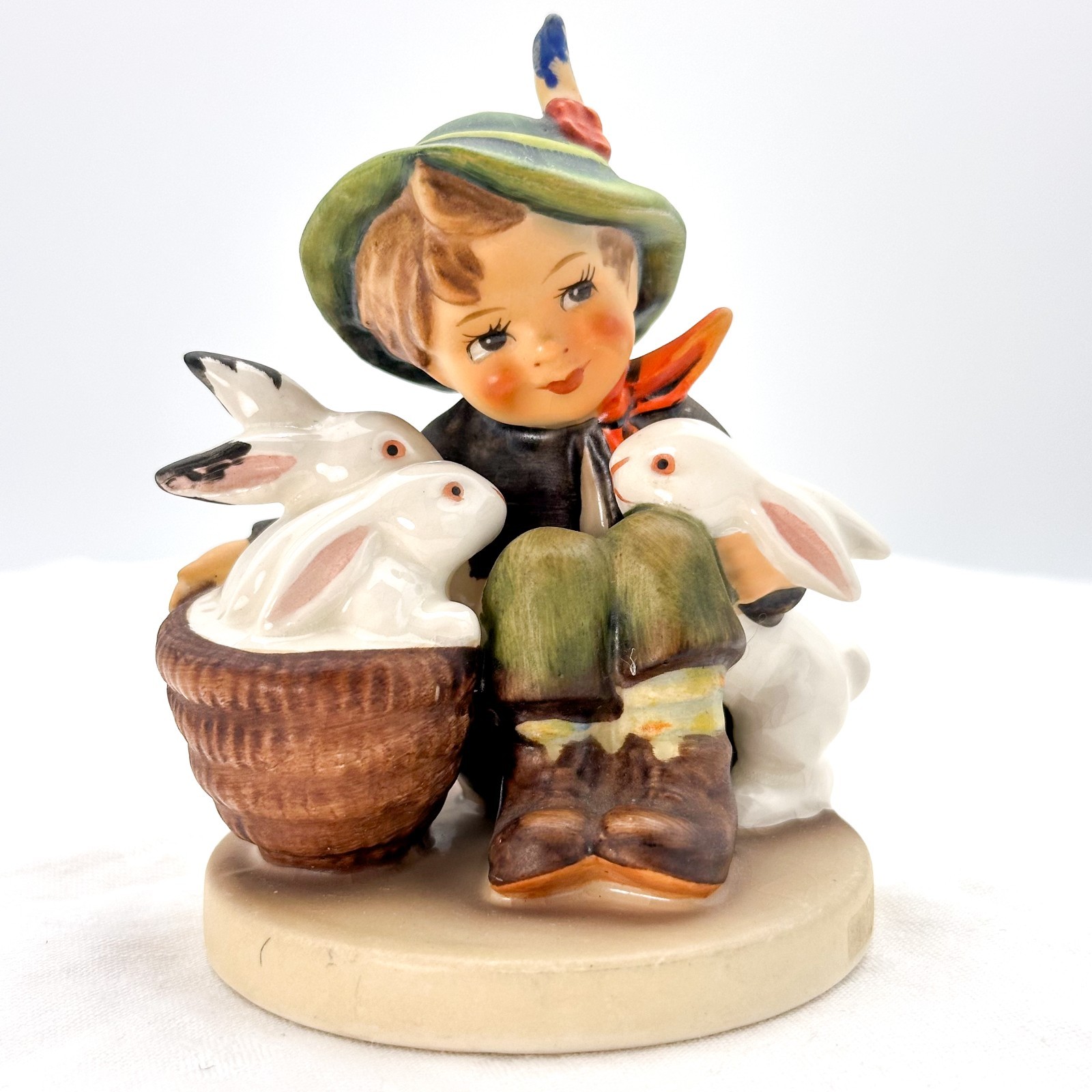 Goebel Hummel Boy with Bunnies Rabbits #58/0 Figurine TMK3 W Germany Vintage