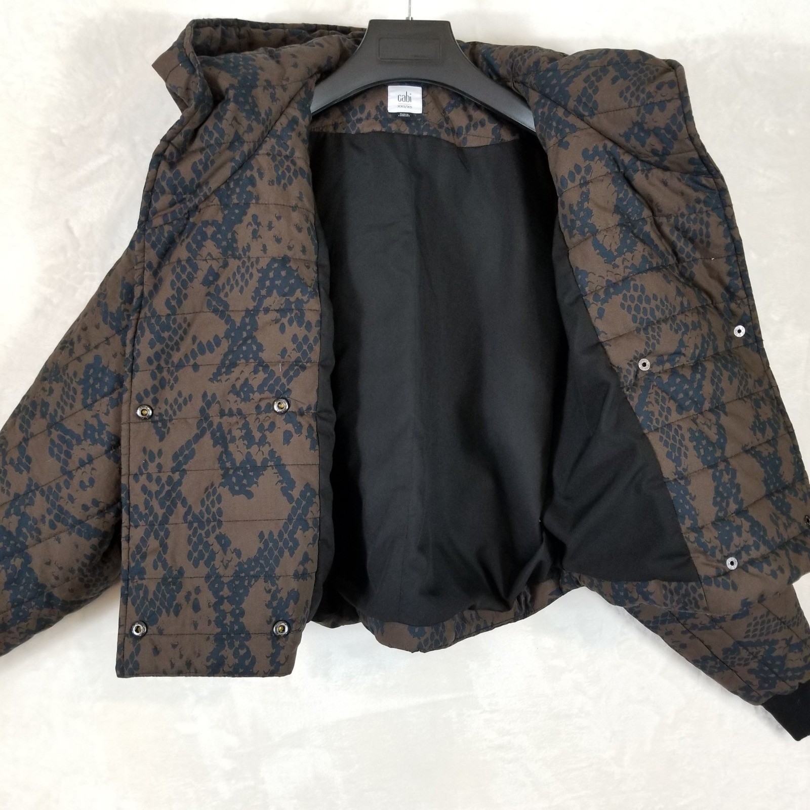 Cabi Python Puffer Jacket Brown Black Snakeskin P… - image 4