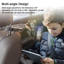 Car Seatback Cooling Fan USB Charging Portable Dual Head Car Fan 360 AZVW XLQE