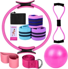 Yoga Sets for Women Pilates at Home Equipment Pilates Magic Ring Booty Bands for