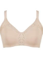 Naturana Lace Minimiser Bra 44C Beige Underwired Side Smoothing Full Support
