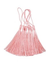 100Pcs 5 Inch Small Craft Tassels, Mini Silky Floss Bookmark Tassel with loop