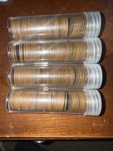 ROLL OF 50 MIXED GOOD+ INDIAN HEAD CENT PENNIES IN PLASTIC TUBE