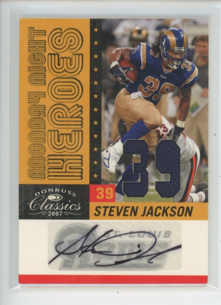 STEVEN JACKSON AUTO /39 2007 DONRUSS CLASSICS MONDAY NIGHT HEROES JERSEY # 1/1