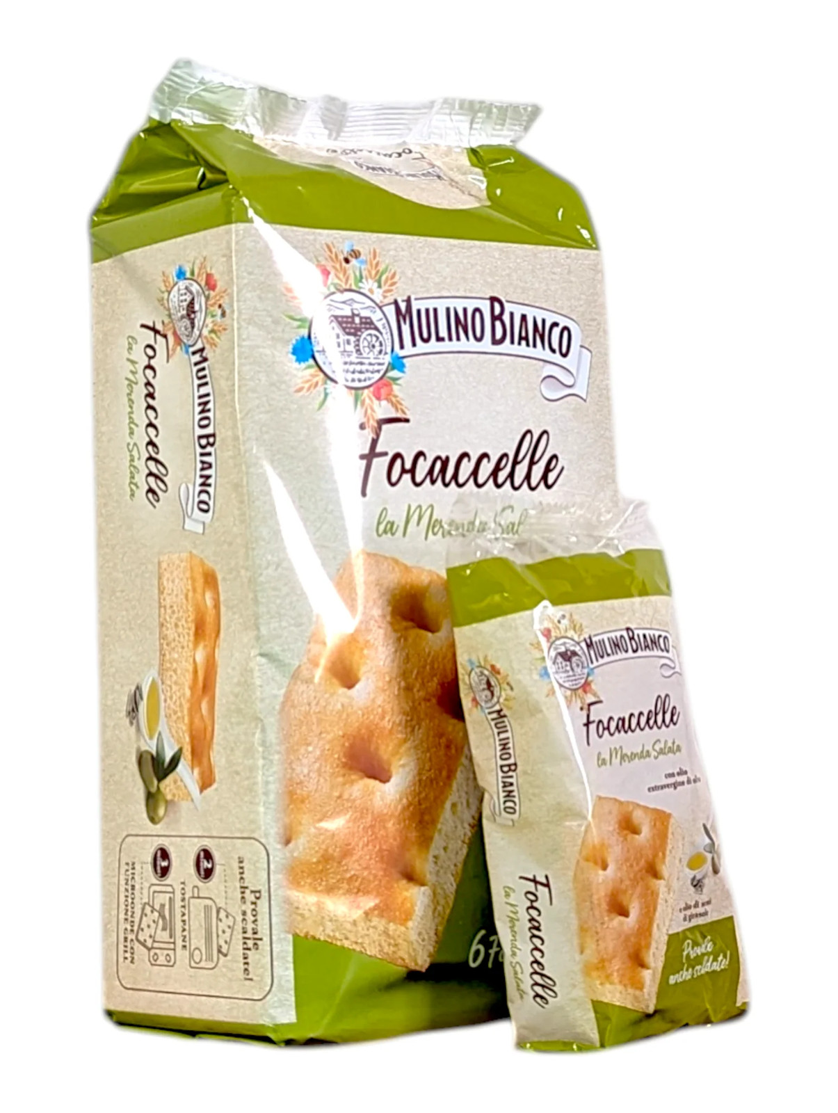 Mulino Bianco Focacelle - Mini Italian Focaccia Bread 6x33g (198g Total)