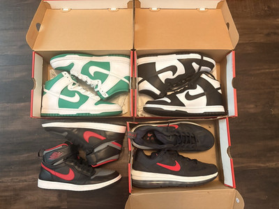 Nike Lot of 4 Shoes US 9.5: Dunk Hi Retro & BTTYS, Air Max, Jordan 1 flyEase 