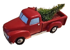 Red Pickup Truck Ornament With Christmas Tree In Back 5 Holiday