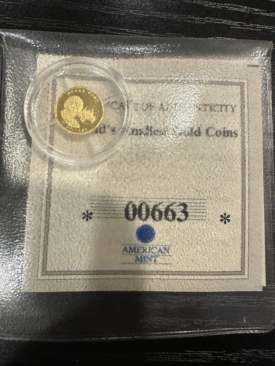 AMERICAN MINT -$25 - .999 GOLD WORLD'S SMALLEST COINS 2003 Henry