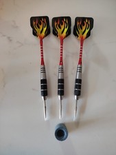 Darts Set 3 Darts 24g Professional Tungsten Tournament Pub With Sharpener Red