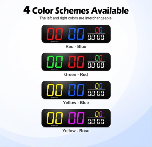 15,2" Digitale Anzeigetafel Uhr mit Countdown-Timer, Variable LED-Farbe, Tabl... - Bild 4 von 6