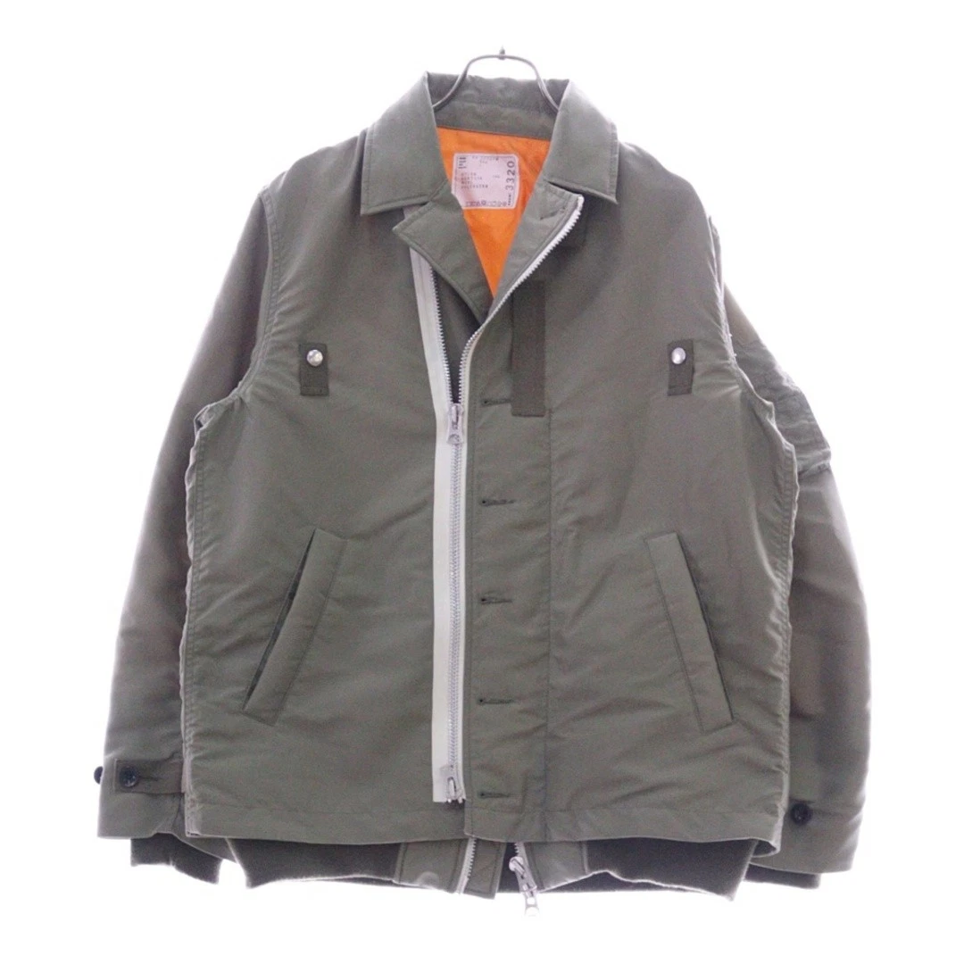Giacca bomber Sacai 24SS bordo a contrasto capospalla kaki 24 03320M usata 2ef854f695
