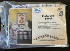 NEW Vintage Baby Dreams Rainbow Bears Crib Toddler Bed Top Sheet In Package
