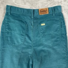 Vintage LL Bean Womens Teal Corduroy Pants USA Outdoor Sz 27x28