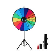 Hooomyai 24 Inch Prize Wheel with Folding Tripod Floor Stand Height Adjustabl...