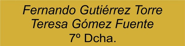 Placas Buzón de Aluminio varios colores-tamaños. Cinta autoadhesiva. Grosor 0,5m