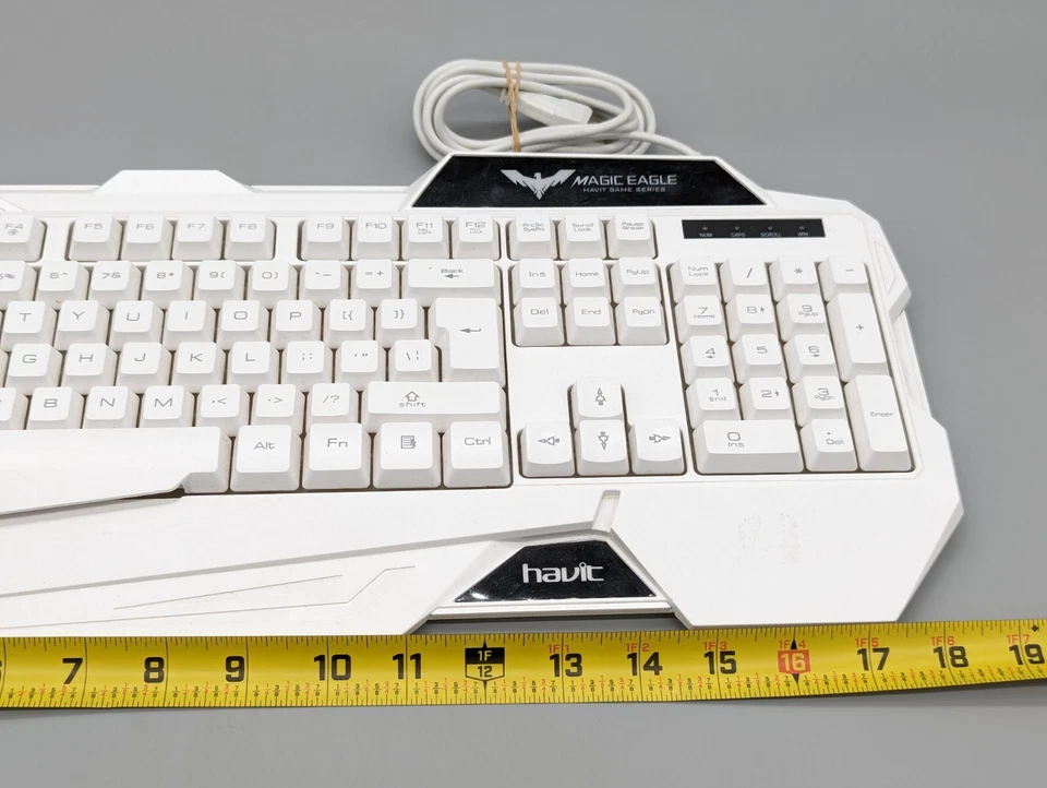 Havic White Keyboard HV-KB558CM Backlit & Lvlup Light Up Pro Gaming Mouse - Image 2 of 4