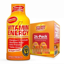 (24 Pack) Vitamin Energy® Immune+ Orange Energy Shots, Clinically Proven