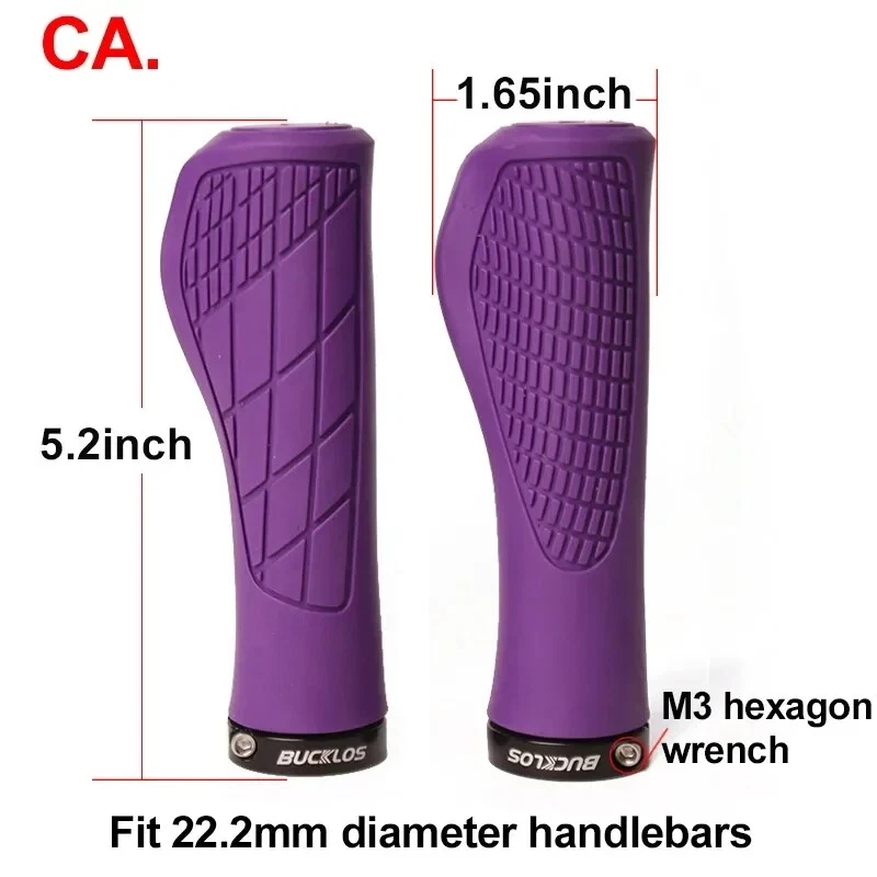 Ergonomic Rubber Bicycle Handlebar Grips Mountain Road Cycling Lock-on Bar Ends - Image 4 of 4