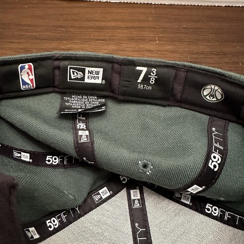Cappello New Era NBA Milwaukee Bucks 59Fifty Fitted Uomo Taglia 7 3/8 Misto Lana Verde - Foto 8 di 11