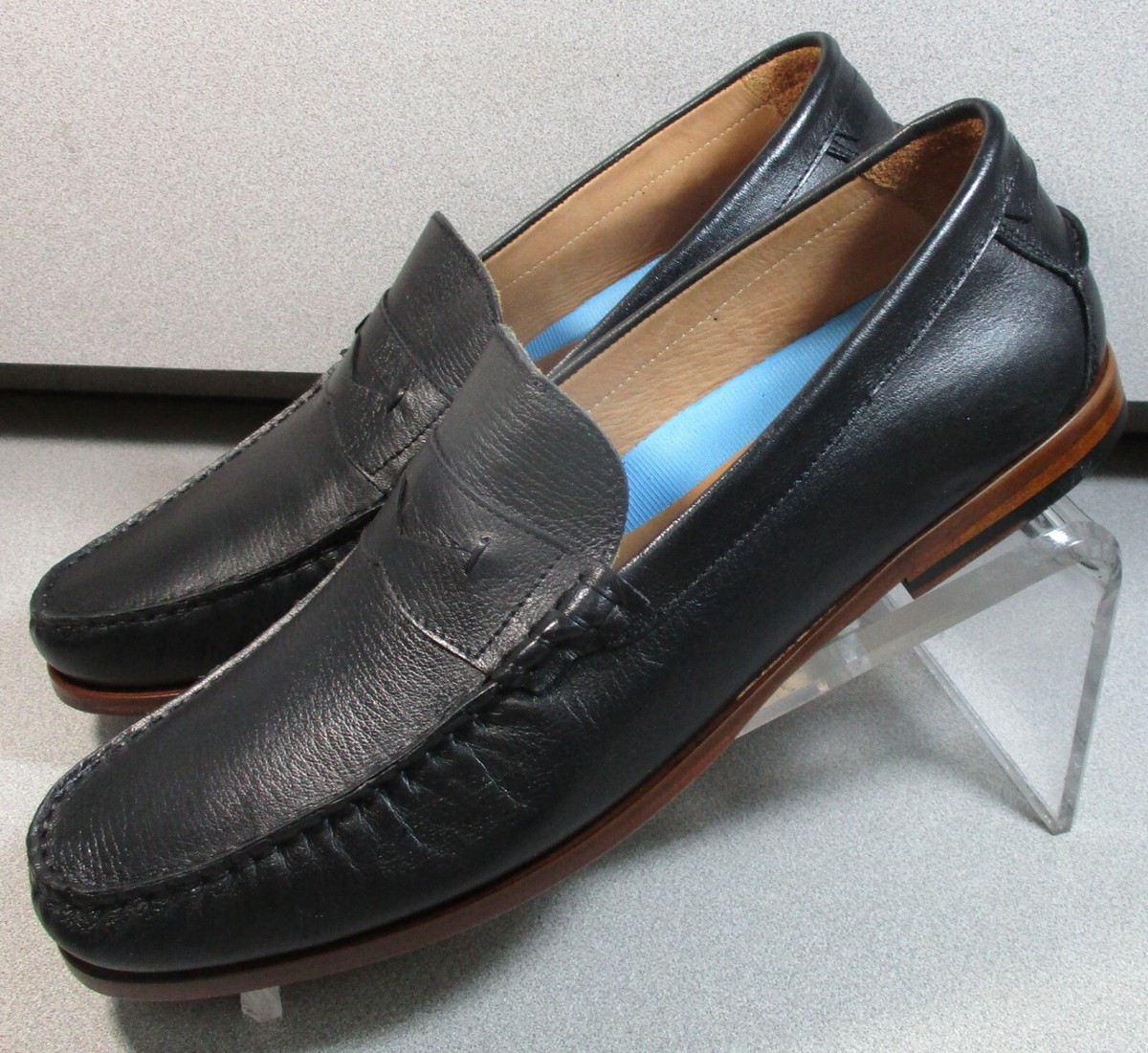 206311 MS50 BALDWIN PENNY MENS SHOE 10 M BLACK LEATHER BY JOHNSTON MURPHY